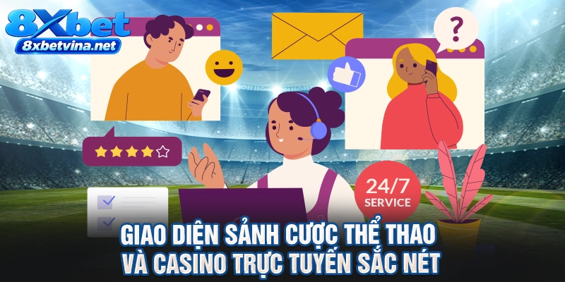 Giao diện sảnh cược thể thao và casino trực tuyến sắc nét